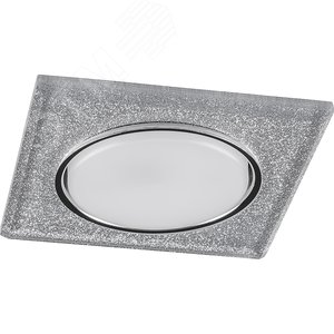 Светильник ДВО-15w GX53 без лампы со светодиодной подсветкой 4000К квадратный серебро хром (CD4040)