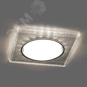 Светильник ДВО-15w GX53 без лампы со светодиодной подсветкой 4000К квадратный серебро хром (CD4040) 2