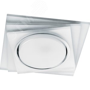 Светильник ДВО-15w GX53 без лампы со светодиодной подсветкой 4000К квадратный матовый хром