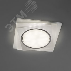 Светильник ДВО-15w GX53 без лампы со светодиодной подсветкой 4000К квадратный матовый хром 2