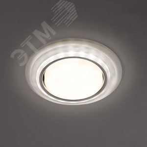 Светильник ДВО-15w GX53 без лампы со светодиодной подсветкой 4000К прозрачный хром 4