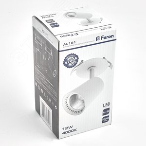 Светильник светодиодный ДВО-12w 4000К 1080Лм наклонный белый (AL181) 7