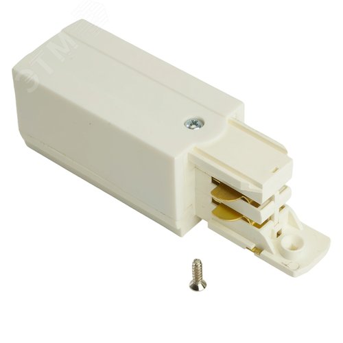 Токоподвод левый для трехфазного шинопровода белый 2