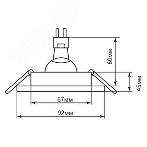 Светильник ИВО-50w G5.3 квадратный черный 5
