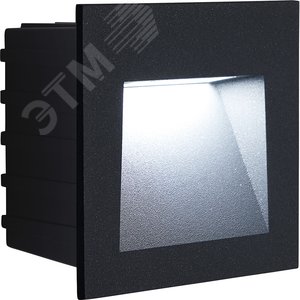 Светильник светодиодный ДВУ-3w 4000К IP65 квадрат черный - Feron