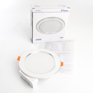 Светильник светодиодный ДВО-12w 4500К 960Лм белый 6