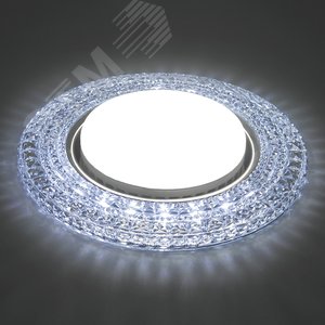 Светильник ДВО-15w GX53 без лампы со светодиодной подсветкой 6400К прозрачный хром