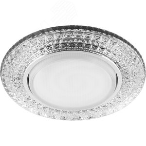 Светильник ДВО-15w GX53 без лампы со светодиодной подсветкой 6400К прозрачный хром 2