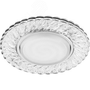 Светильник ДВО-15w GX53 без лампы со светодиодной подсветкой 6400К прозрачный хром