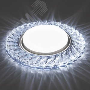 Светильник ДВО-15w GX53 без лампы со светодиодной подсветкой 6400К прозрачный хром 2