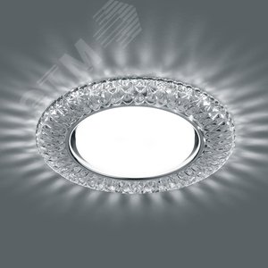 Светильник встраиваемый с белой LED подсветкой CD4043 потолочный GX53 без лампы, прозрачный, хром | 41305 | Feron