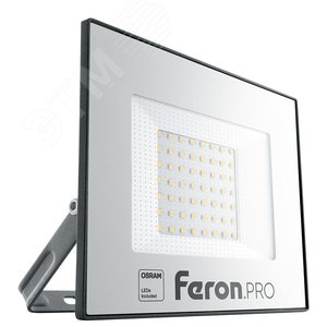 Прожектор светодиодный ДО-50w 6400К 5000 Лм IP65 черный .PRO - Feron
