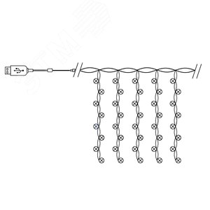 Гирлянда Занавес LED 2700К 2х2 м USB - фото 5
