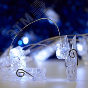 Гирлянда линейная Прищепки LED 5000К 1.8м USB - Feron
