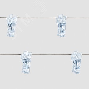 Гирлянда линейная Прищепки LED 5000К 1.8м USB - фото 2