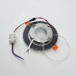 Светильник ДВО-15w GX53 без лампы со светодиодной подсветкой RGB прозрачный хром (CD4037) - фото 3
