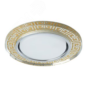 Светильник потолочный встраиваемый со светодиодной подсветкой 20LED*2835 SMD 4000K, 15W GX53, без лампы, прозрачный, золото CD4981 с др-ром в/компл | - Feron