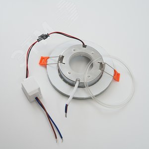 Светильник потолочный встраиваемый со светодиодной подсветкой 20LED*2835 SMD 4000K, 15W GX53, без лампы, прозрачный, золото CD4981 с др-ром в/компл | - фото 2