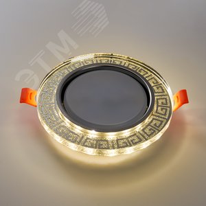Светильник потолочный встраиваемый со светодиодной подсветкой 20LED*2835 SMD 4000K, 15W GX53, без лампы, прозрачный, золото CD4981 с др-ром в/компл | - фото 3