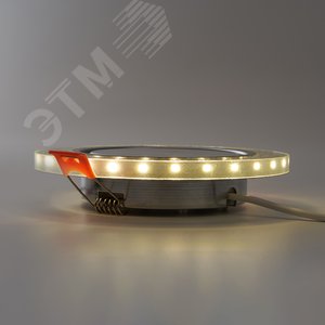 Светильник потолочный встраиваемый со светодиодной подсветкой 20LED*2835 SMD 4000K, 15W GX53, без лампы, прозрачный, золото CD4981 с др-ром в/компл | - фото 4