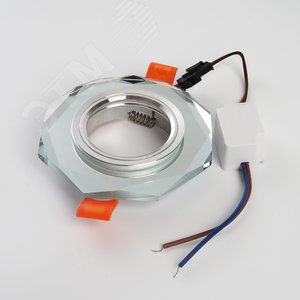 Светильник ИВО-50w G5.3 со светодиодной подсветкой 4000К многоугольник белый хром (CD8120) - фото 3