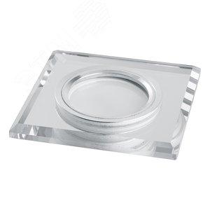 Светильник ИВО-50w G5.3 со светодиодной подсветкой 4000К квадрат белый хром (CD8150) - Feron