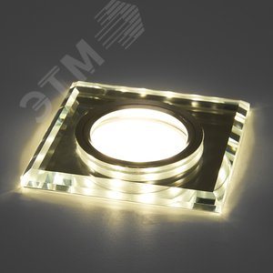 Светильник ИВО-50w G5.3 со светодиодной подсветкой 4000К квадрат белый хром (CD8150) - фото 2