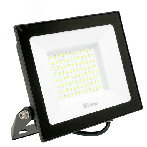 Прожектор светодиодный 2835 SMD 100W 4000K IP65  AC230V/50Hz, черный, LL-922 | 48108 | FERON - Feron