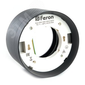 Светильник потолочный 25W, 230V, GX70, черный, HL370 | 48298 | FERON - фото 3