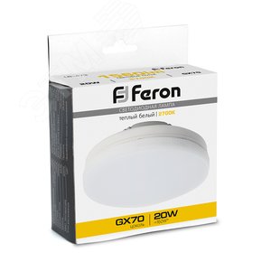 Лампа cветодиодная, (20W) 230V GX70 2700K, LB-473 | 48306 | FERON - фото 2