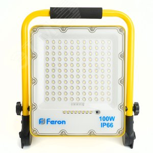 Прожектор светодиодный переносной с зарядным устройством 100W, 15Ah 18650, 6400K, IP66, LL-952 | 48677 | FERON - фото 3