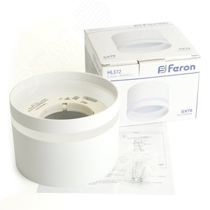Светильник потолочный 25W, 230V, GX70, белый, HL372 | 48736 | FERON - фото 7