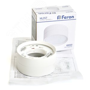Светильник потолочный 12W, 230V, GX53, белый, HL357 | 48740 | FERON - фото 6