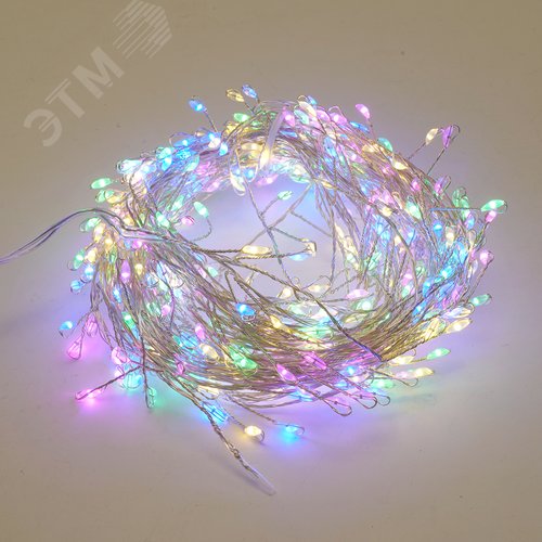 Гирлянда линейная Кластер на проволоке LED мультиколор 12 м прозрачный шнур - фото 8