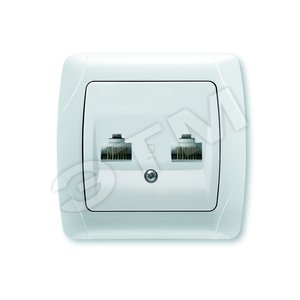 CARMEN Розетка комп 2м в сборе скр RJ45 2мод бел к - VIKO