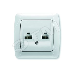 CARMEN Розетка телефонная + компьютерная ( RJ11+ RJ45) скрытая в сборе - VIKO