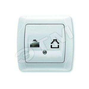 CARMEN Розетка компьютерная RJ45 категория 6 скрытая в сборе белая - VIKO