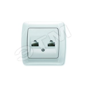 CARMEN Розетка комп 2м в сборе скр RJ45 2мод бел к - VIKO