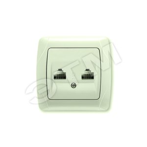 CARMEN Розетка комп 2м в сборе скр RJ45 2мод беж к - VIKO