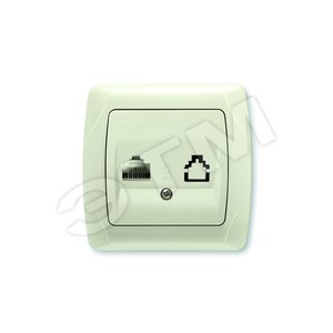 CARMEN Розетка компьютерная RJ45 CAT6 бежевая - VIKO